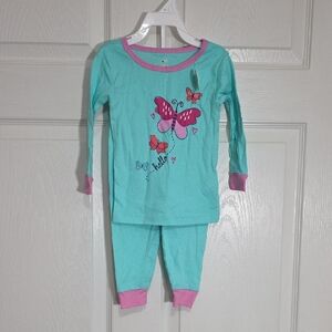 Kids Butterfly Pajamas - Teal and Pink